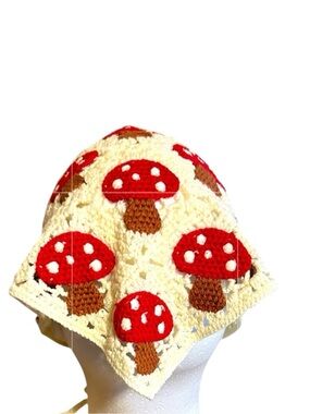 Sunday State Crochet Bandana with Mushroom Design